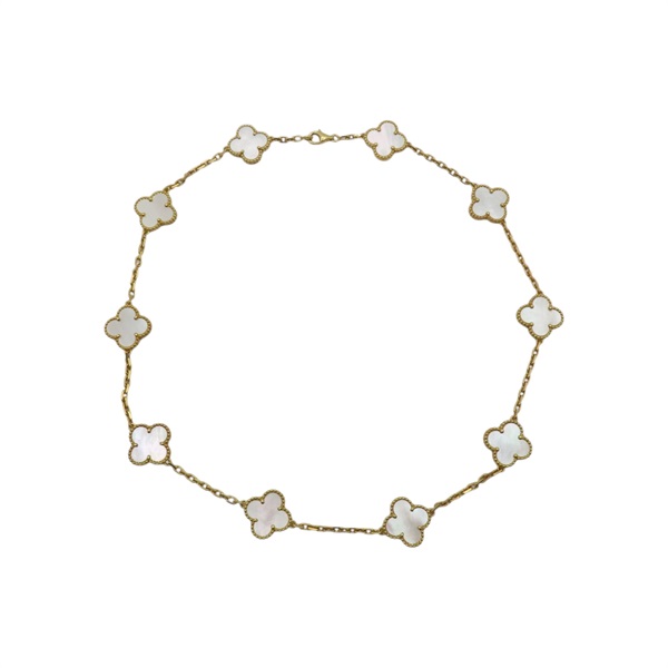 18K黃金 珍珠母貝 Vintage Alhambra 10P 項鍊【Van Cleef ＆ Arpels 梵克雅寶】 VCARA42800