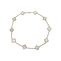 18K黃金 珍珠母貝 Vintage Alhambra 10P 項鍊【Van Cleef ＆ Arpels 梵克雅寶】 VCARA42800