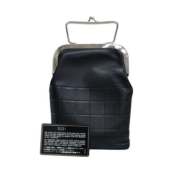 黑色羊皮 Chocolate ber 手拿包【CHANEL 香奈兒】