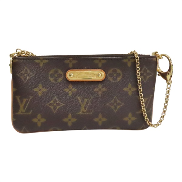 棕色 原花 帆布 Pochette Milla MM 手拿包【LOUIS VUITTON LV 路易威登】 M60094