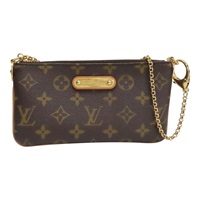 棕色 原花 帆布 Pochette Milla MM 手拿包【LOUIS VUITTON LV 路易威登】 M60094