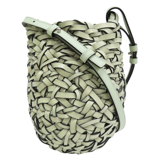 綠色 牛皮 編織 肩背包【LOEWE 羅威】