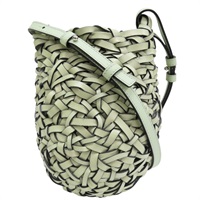 綠色 牛皮 編織 肩背包【LOEWE 羅威】