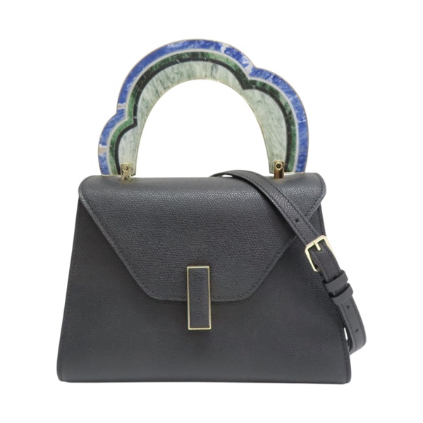 黑色 牛皮 藍/綠色大理石 Iside Manglia Marmo 兩用包【VALEXTRA】