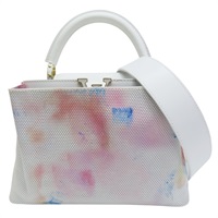 白/粉/藍色 牛皮 Capucines BB 肩背包【LOUIS VUITTON LV 路易威登】 M23845