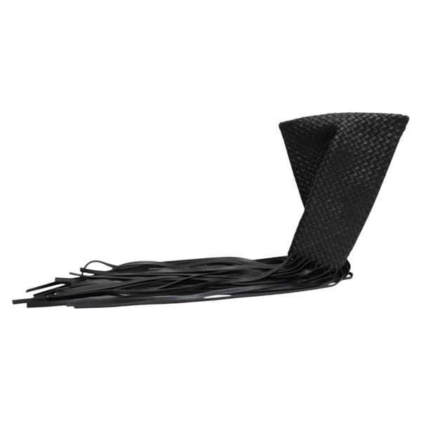 黑色 編織牛皮 流蘇 手拿包【BOTTEGA VENETA BV 寶緹嘉】