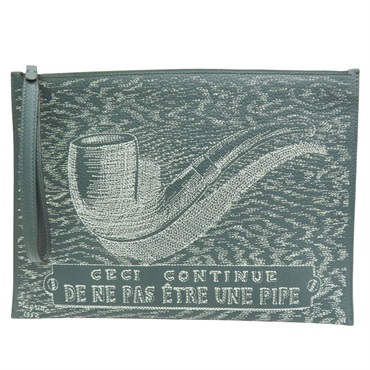 綠色 牛皮 Pin D pouch MM 手拿包【DELVAUX 徳爾沃】