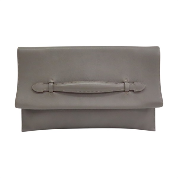 錫器灰 Evercolor牛皮 Pliplat 手拿包 □R刻【HERMES 愛馬仕】