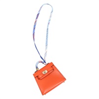 橘紅色 牛皮 Kelly 掛飾 Z刻【HERMES 愛馬仕】