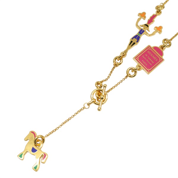 鍍金 多種圖牌 項鍊【HERMES 愛馬仕】