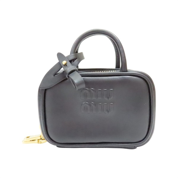 黑色 牛皮 收納包【MIU MIU 繆繆】 5NR026