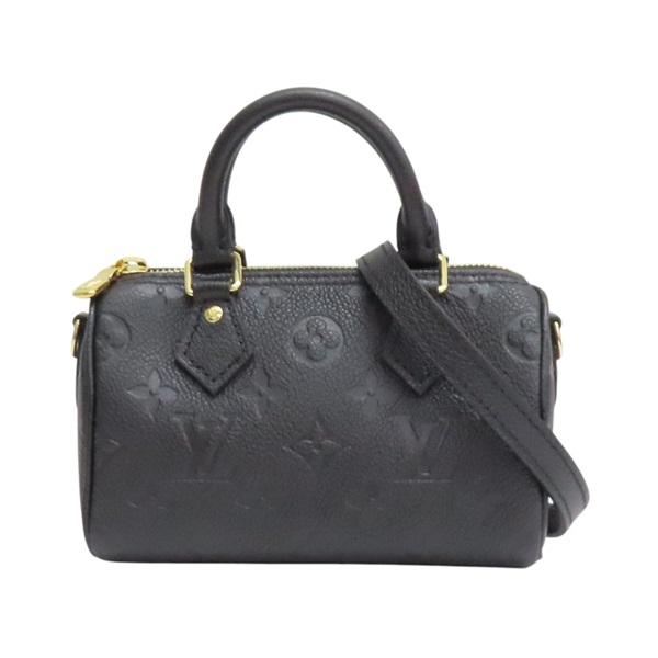 黑色 壓紋牛皮 Nano Speedy 肩背包【LOUIS VUITTON LV 路易威登】 M82450