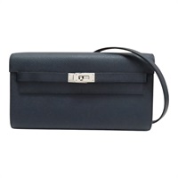 藍色 牛皮 Kelly Togo 肩背包 Y刻 銀釦【HERMES 愛馬仕】