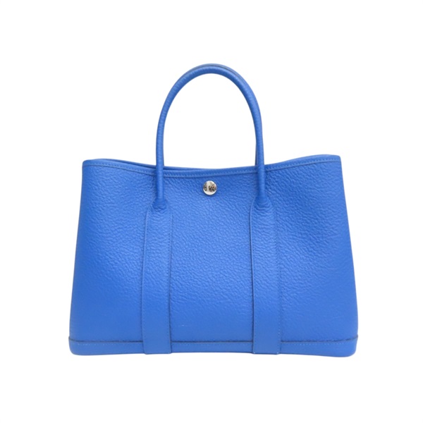藍色 牛皮 Garden Party 30CM 手提包 C刻【HERMES 愛馬仕】