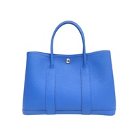藍色 牛皮 Garden Party 30CM 手提包 C刻【HERMES 愛馬仕】