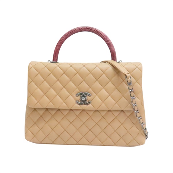 棕色 牛皮 coco handle 兩用包【CHANEL 香奈兒】 A92992