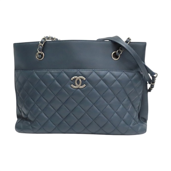 藍色 牛皮 肩背包 銀釦【CHANEL 香奈兒】
