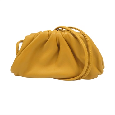 黃色 羊皮 Mini Pouch 零錢包 肩背包【BOTTEGA VENETA 寶緹嘉】 577816