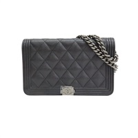 黑色 牛皮 Boy WOC 鍊帶 肩背包 銀釦【CHANEL 香奈兒】 AP1117