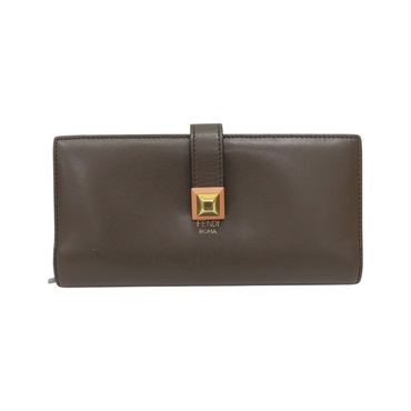 宗/藍色 羊皮 ROMA 雙色 扣式長夾【FENDI 芬迪】 8M0367