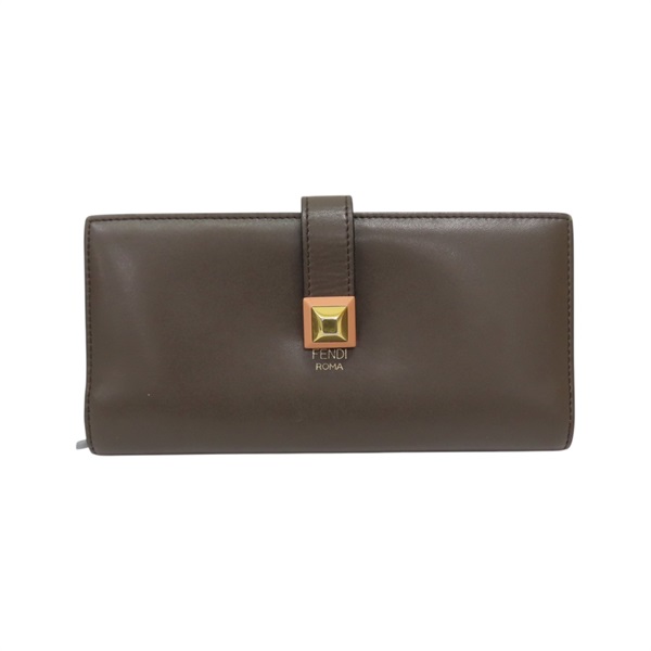 宗/藍色 羊皮 ROMA 雙色 扣式長夾【FENDI 芬迪】 8M0367