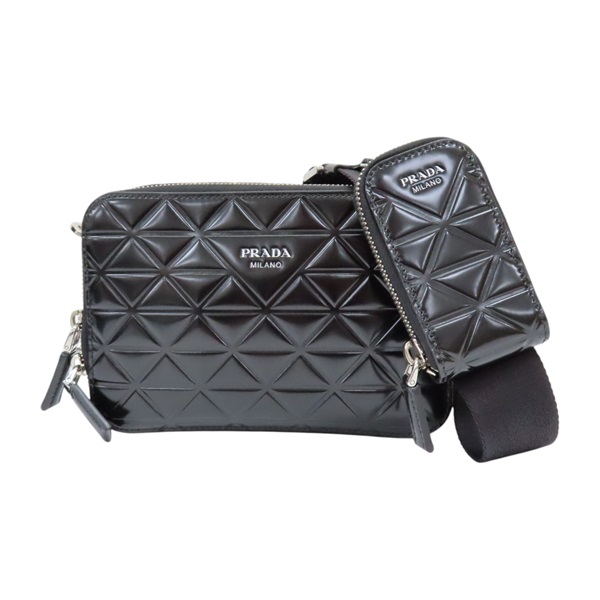 黑色 牛皮 Brique Camera 肩背包【PRADA 普拉達】 2VH070