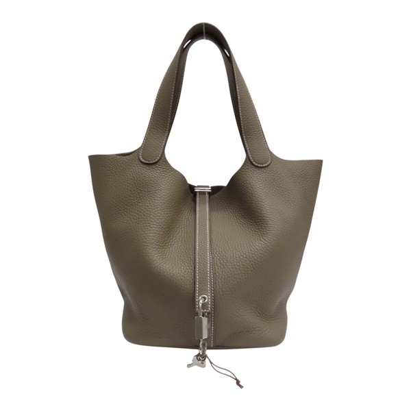 大象灰 TC牛皮 Picotin Lock 22 手提包 Z刻 銀釦【HERMES 愛馬仕】