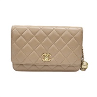 棕色羊皮 金球 WOC 鍊帶 肩背包【CHANEL 香奈兒】 AP1450