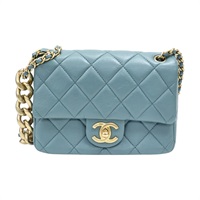 綠色羊皮 coco 17cm 鍊帶 肩背包【CHANEL 香奈兒】