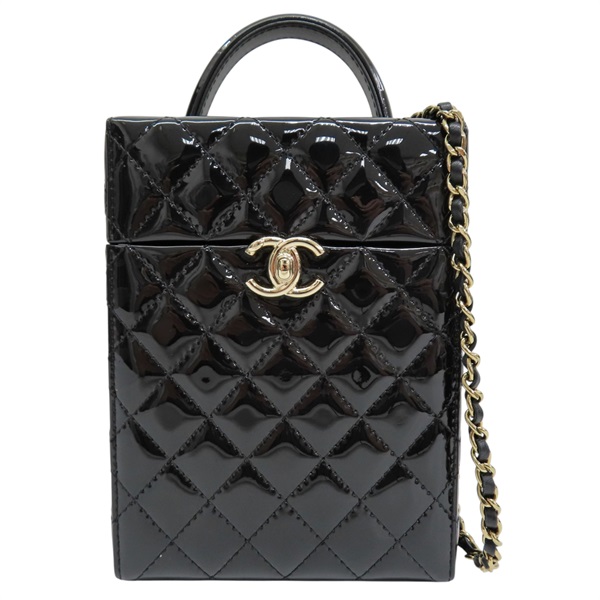 黑色 漆皮皮革 硬盒 肩背包【CHANEL 香奈兒】 AS5591