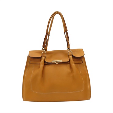 卡其色 牛皮 Fara Satchel 手提包【Salvatore Ferragamo 費拉格慕】 DH-21 D124