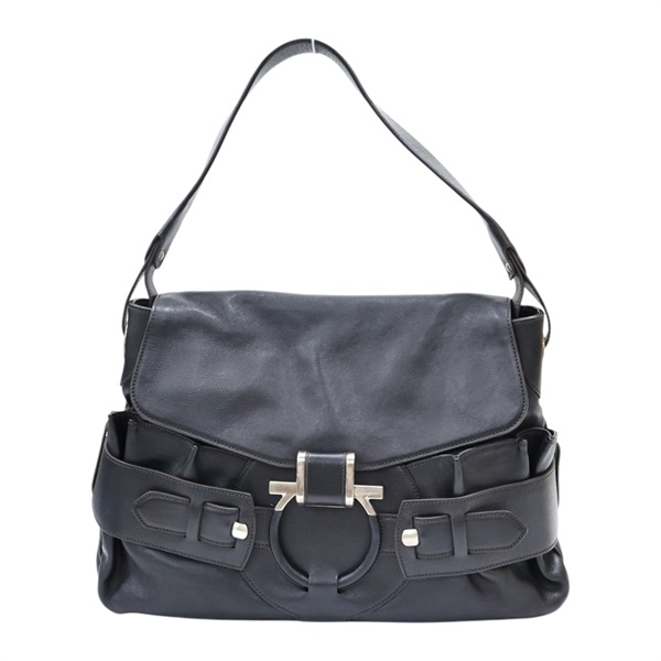 黑色 牛皮 Hobo 肩背包【Salvatore Ferragamo 費拉格慕】