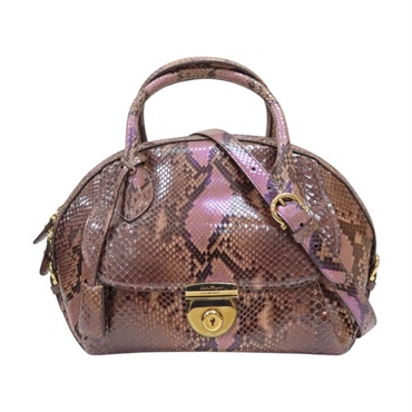 紫色 蛇皮 Fiamma 手提包【Salvatore Ferragamo 費拉格慕】 GF-21E880