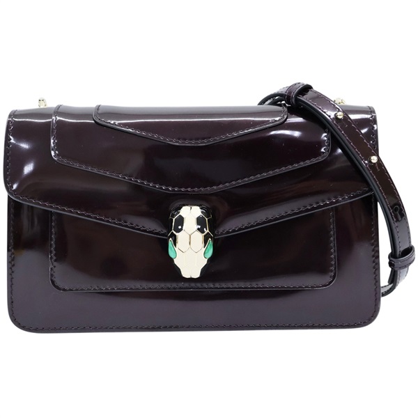 深紫色 漆皮 肩背包【BVLGARI 寶格麗】