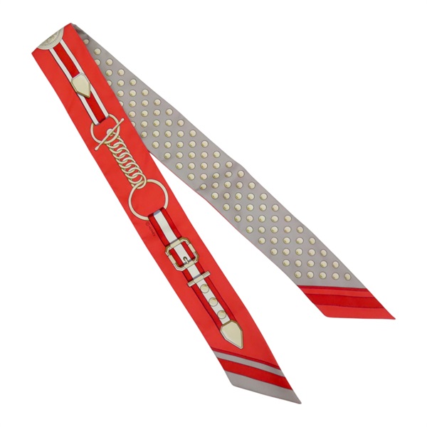 橘色 絲綢 Grand Tralala twilly 絲巾【HERMES 愛馬仕】 H063778S