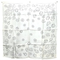 米色 絲綢 山茶花 90 絲巾【CHANEL 香奈兒】 AAB203