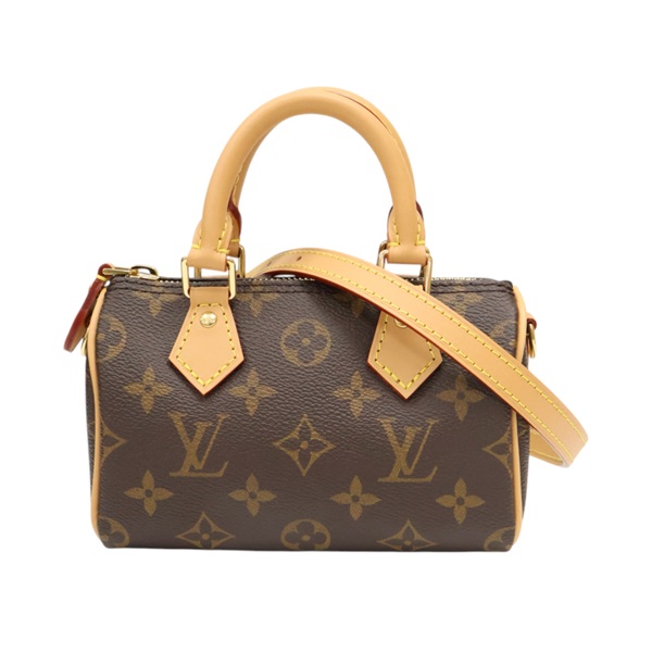 棕色 原花帆布 Nano Speedy 肩背包【LOUIS VUITTON LV 路易威登】 M81085