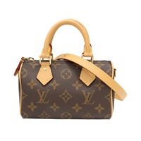棕色 原花帆布 Nano Speedy 肩背包【LOUIS VUITTON LV 路易威登】 M81085