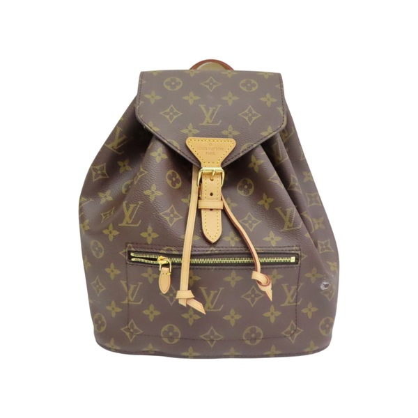 棕色 原花 PVC塗層帆布 MONTSOURIS 後背包【LOUIS VUITTON LV 路易威登】 M43431