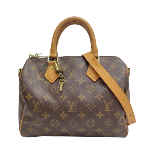棕色 原花帆布 Speedy Bandouliere 25 兩用包【LOUIS VUITTON LV 路易威登】 M41113