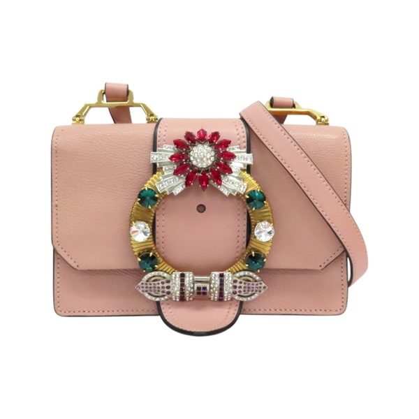 粉色 山羊皮 肩背包【MIU MIU 繆繆】 5BH609