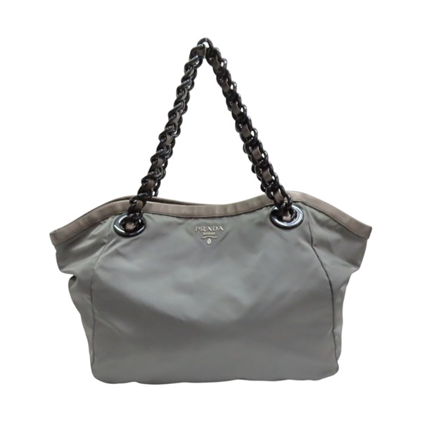 灰色 尼龍 肩背包【PRADA 普拉達】