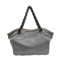 灰色 尼龍 肩背包【PRADA 普拉達】