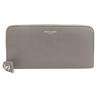 灰色 牛皮 拉鍊長夾【SAINT LAURENT 聖羅蘭】 414680