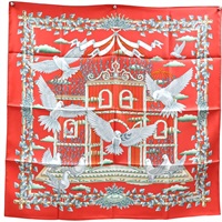 紅色 Envol 絲綢 絲巾 90x90【HERMES 愛馬仕】