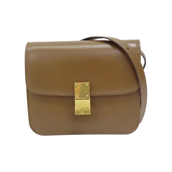 棕色 牛皮 Classic Box 肩背包【CELINE 賽琳】