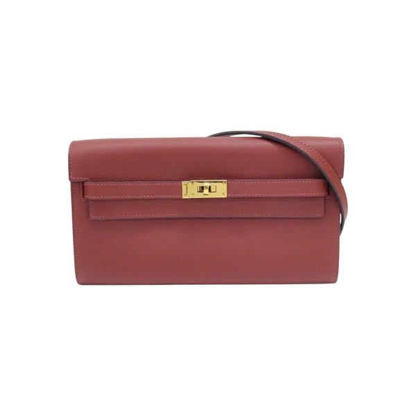 暗紅色 Evercolor牛皮 Kelly To Go 肩背包 金釦 W刻【HERMES 愛馬仕】 H084169CC