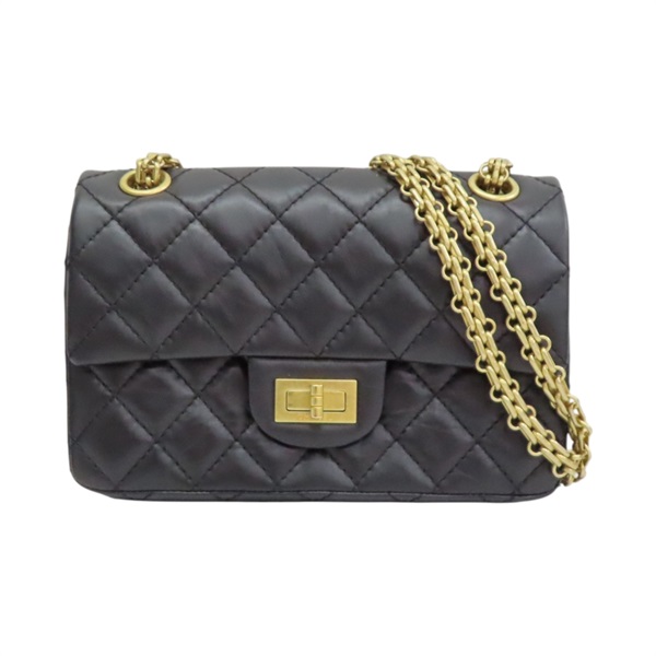 黑色 菱格紋 牛皮 2.55 鍊帶 金釦 肩背包【CHANEL 香奈兒】