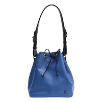 藍色 EPI 水波紋 牛皮 Petit Noe 水桶包 肩背包【LOUIS VUITTON LV 路易威登】 M44152