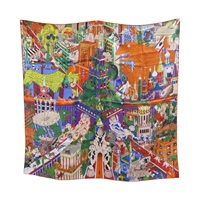 多色 絲綢 Animapolis 方巾 90x90【HERMES 愛馬仕】